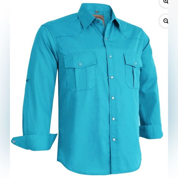 Coevals Club Mens Western Cowboy Pearl Snap Dress Long Sleeve Shirt - Picture 3 of 16